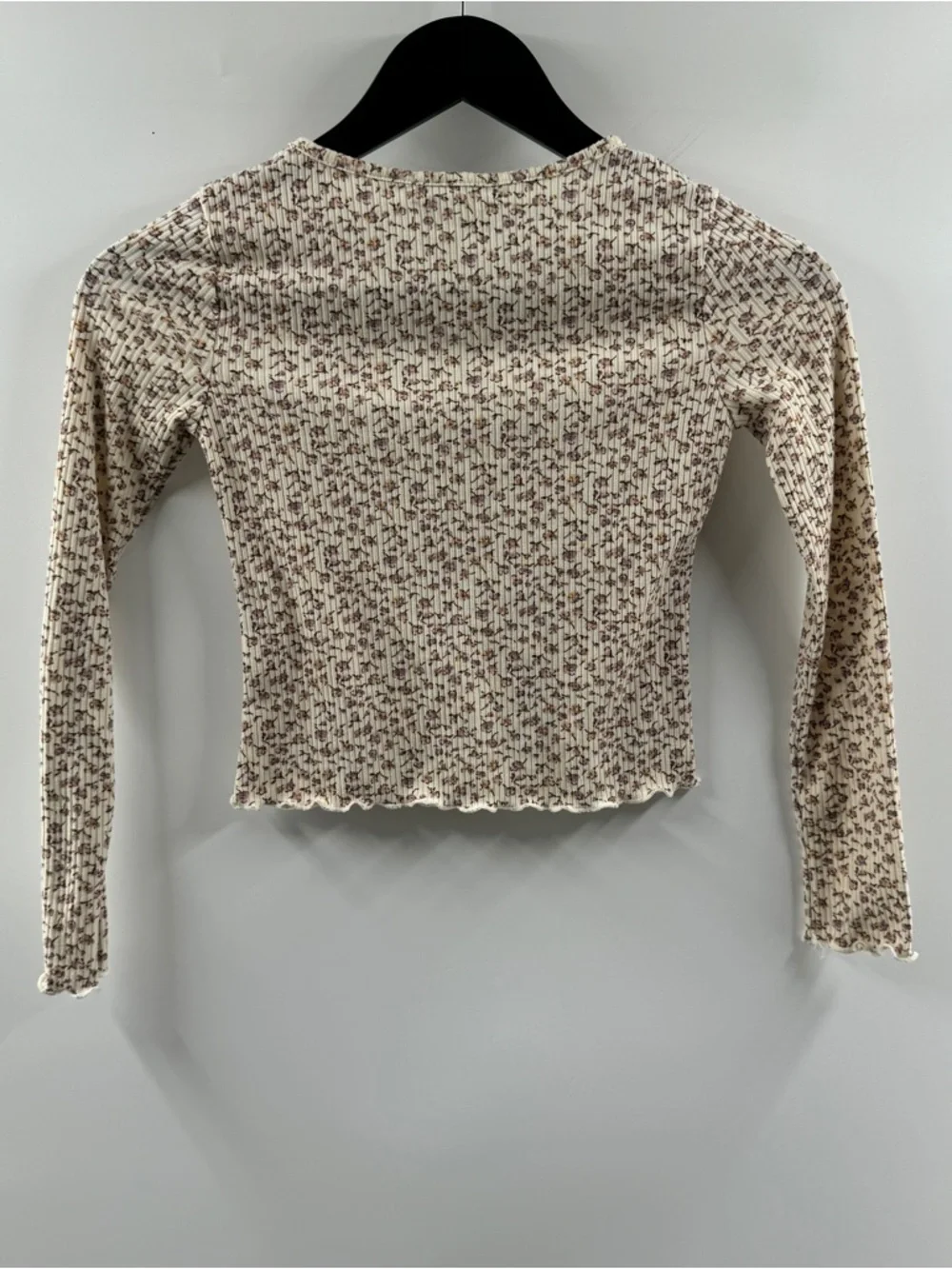 RSQ Floral Ribbed Long Sleeve Top – Women’s XS - Picture 6 of 8